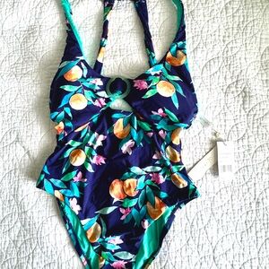 Sunshine 79 Women Deep Plunge One Piece Swimsuit Size 6 Navy MSRP $162 …